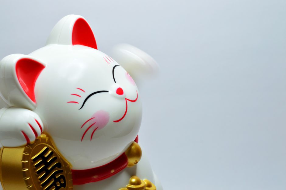 日本のラッキーコインキャット